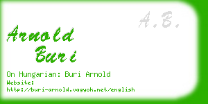 arnold buri business card